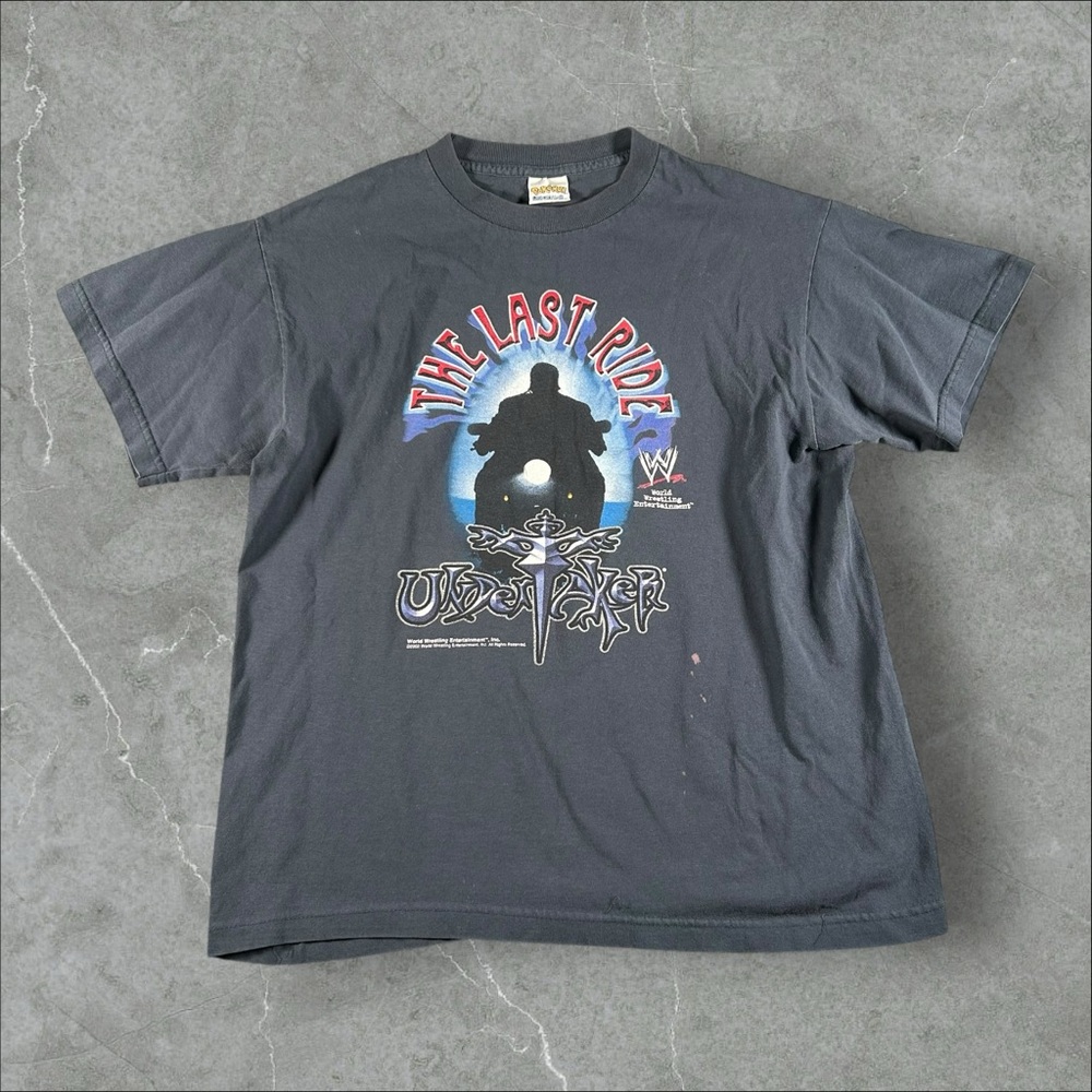 Vintage The Undertaker Shirt Mens Small Grey Y2K The‎ Last Ride Wrestling 2002